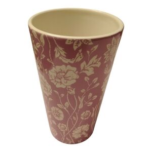 Teleflora Ceramic Gift Vase, 7 1/2", Lavender, Floral Pattern, Pre-owned